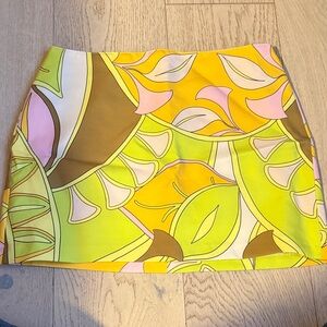 Zara Colorful Floral Mini Skirt - Yellow, Green, Pink